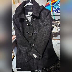 Calvin Klein Women's Black Wool Blend Coat